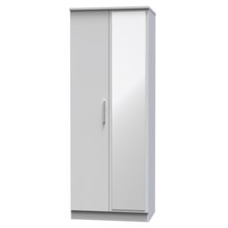 Ready Assembled 2 U Windsor Tall 2 Door Mirrored Wardrobe (Ready Assembled) in Mid Grey - thumbnail 3