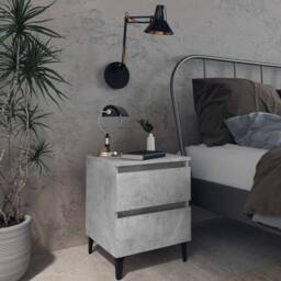 Berkfield Home Sturdy Bed Cabinets 2 pcs Concrete Grey 40x35x50 cm Engineered Wood - Size: 40 x 35 x 50 cm - thumbnail 2
