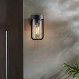 Netlighting 'BENEVENTO' Dimmable Stylish Contemporary Outdoor Glass Wall Lamp in Black - thumbnail 3