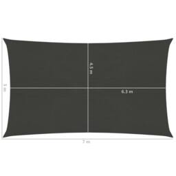 Berkfield Home Sunshade Sail 160 g/m ² Anthracite 5x7 m HDPE in Black - thumbnail 6