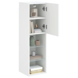 Berkfield Home TV Cabinet with LED Lights White 30.5x30x102 cm - thumbnail 6