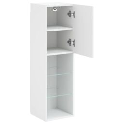 Berkfield Home TV Cabinet with LED Lights White 30.5x30x102 cm - thumbnail 8