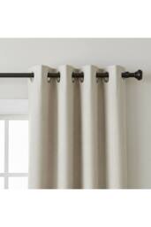 Living and Home Glossy Black Metal Telescopic Curtain Rod with Brackets - Size: 180 cm - thumbnail 4
