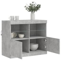 Berkfield Home Sideboard with LED Lights Concrete Grey 81x37x67 cm - Size: 81 x 37 x 67 cm - thumbnail 5