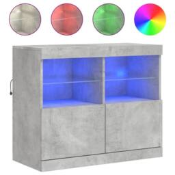 Berkfield Home Sideboard with LED Lights Concrete Grey 81x37x67 cm - Size: 81 x 37 x 67 cm - thumbnail 3