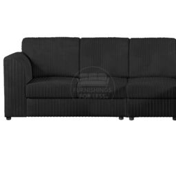 Furnishings For Less UK Luxor Jumbo Cord Large 5 Seater Corner Sofa Long Right Hand Full Back in Black - thumbnail 2