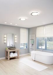 Loops 2 PACK Wall Flush Ceiling Light Colour White Chrome Shade White Plastic LED 16W - thumbnail 3
