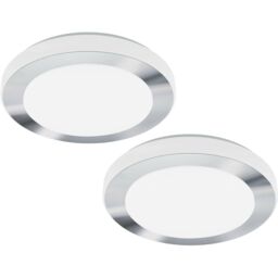 Loops 2 PACK Wall Flush Ceiling Light Colour White Chrome Shade White Plastic LED 16W - thumbnail 1