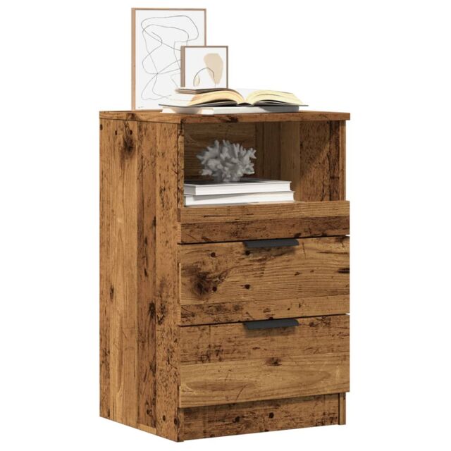 Berkfield Home Bedside Cabinet Old Wood 40x36x65 cm Engineered Wood in Brown - Size: 40 x 36 x 65 cm - image 1