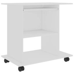 Berkfield Home Computer Desk White 80x50x75 cm Engineered Wood - Size: 80 x 50 x 75 cm - thumbnail 1