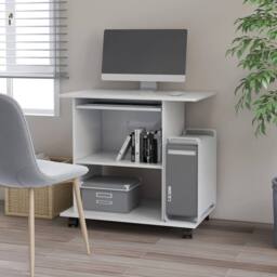Berkfield Home Computer Desk White 80x50x75 cm Engineered Wood - Size: 80 x 50 x 75 cm - thumbnail 2