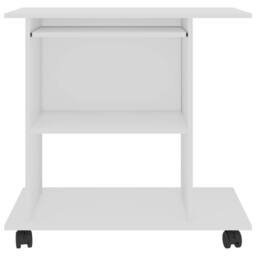 Berkfield Home Computer Desk White 80x50x75 cm Engineered Wood - Size: 80 x 50 x 75 cm - thumbnail 4