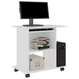 Berkfield Home Computer Desk White 80x50x75 cm Engineered Wood - Size: 80 x 50 x 75 cm - thumbnail 3