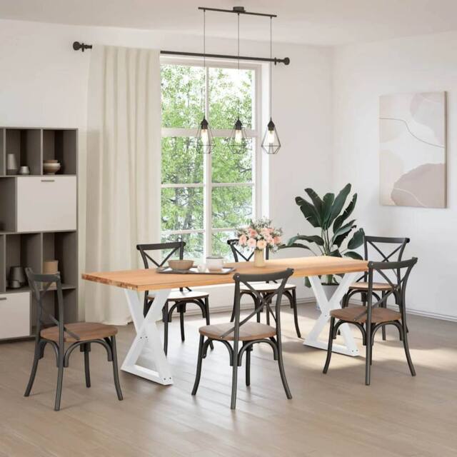 Berkfield Home Modern Dining Table Legs 2 pcs White 70x(72-73.3) cm Steel - image 1