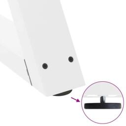 Berkfield Home Modern Dining Table Legs 2 pcs White 70x(72-73.3) cm Steel - thumbnail 9