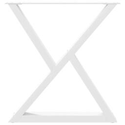 Berkfield Home Modern Dining Table Legs 2 pcs White 70x(72-73.3) cm Steel - thumbnail 5