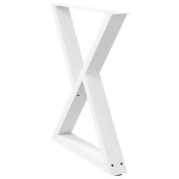 Berkfield Home Modern Dining Table Legs 2 pcs White 70x(72-73.3) cm Steel - thumbnail 4