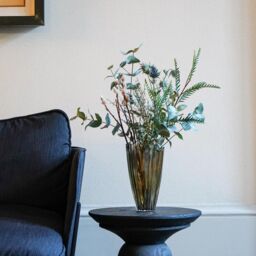 Ivyline Mocha Rippled Glass Vase H25Cm W14.5Cm in Beige