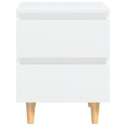 Berkfield Home Bed Cabinet with Solid Pinewood Legs White 40x35x50 cm - Size: 40 x 35 x 50 cm - thumbnail 3