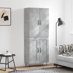 Berkfield Home Highboard Concrete Grey 69.5x34x180 cm Engineered Wood - thumbnail 1