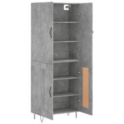 Berkfield Home Highboard Concrete Grey 69.5x34x180 cm Engineered Wood - thumbnail 4