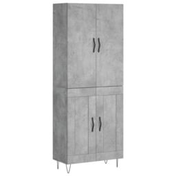 Berkfield Home Highboard Concrete Grey 69.5x34x180 cm Engineered Wood - thumbnail 2