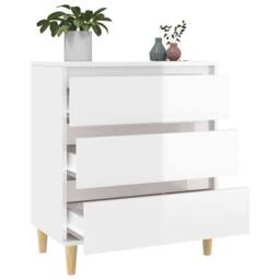 Berkfield Home Sideboard High Gloss White 60x35x70 cm Engineered Wood - Size: 60 x 35 x 70 cm - thumbnail 5