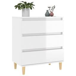Berkfield Home Sideboard High Gloss White 60x35x70 cm Engineered Wood - Size: 60 x 35 x 70 cm - thumbnail 4