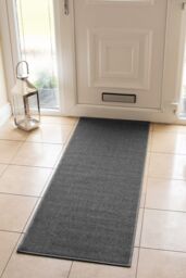 JVL Eden Machine Washable Latex Backed Runner Doormat, 57x150cm, Grey - Size: 50 cm x 150 cm - thumbnail 2