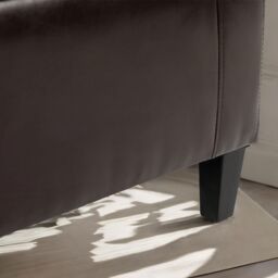FURNOS Tufted Faux Leather Ottoman Bench Seat With Storage in Brown - thumbnail 3