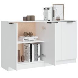 Berkfield Home Sideboards 2 pcs White 60x30x70 cm Engineered Wood - Size: 60 x 30 x 70 cm - thumbnail 5