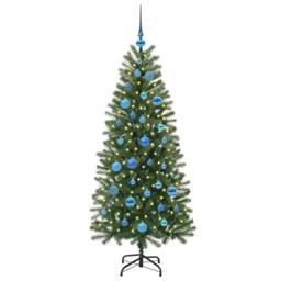 Berkfield Home Artificial Christmas Tree with 150 LEDs Green 150 cm PE & PVC - thumbnail 3