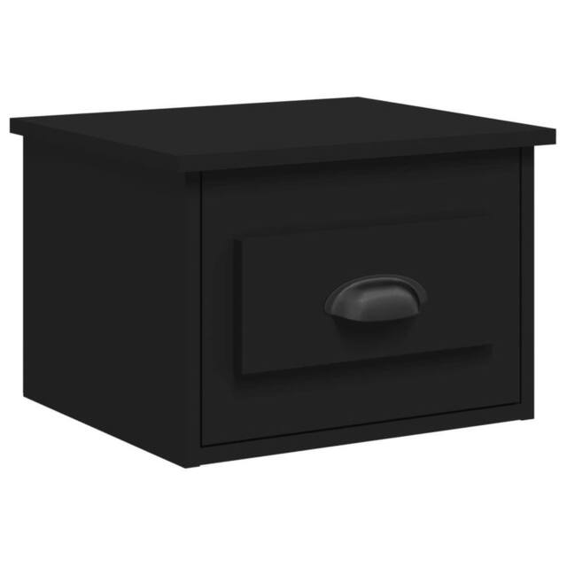 Berkfield Home Wall-mounted Bedside Cabinet Black 41.5x36x28cm - Size: 41.5x36x28 cm - image 1