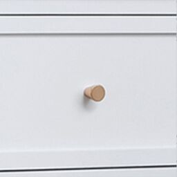 Melody Maison Large Scalloped 3 Drawer Chest Of Drawers & Pair Of Bedside Tables - Staunton White Range in Taupe - thumbnail 6