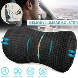 NESTLUNE Memory Foam Lumbar Support Pillow Lower Back Pain in Black - Size: Cot - thumbnail 7