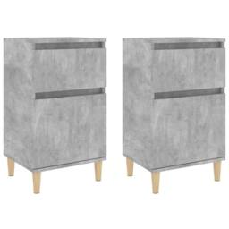 Berkfield Home Elegant Bedside Cabinets 2 pcs Concrete Grey 40x35x70 cm - Size: 40 x 35 x 70 cm - thumbnail 3