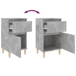 Berkfield Home Elegant Bedside Cabinets 2 pcs Concrete Grey 40x35x70 cm - Size: 40 x 35 x 70 cm - thumbnail 9