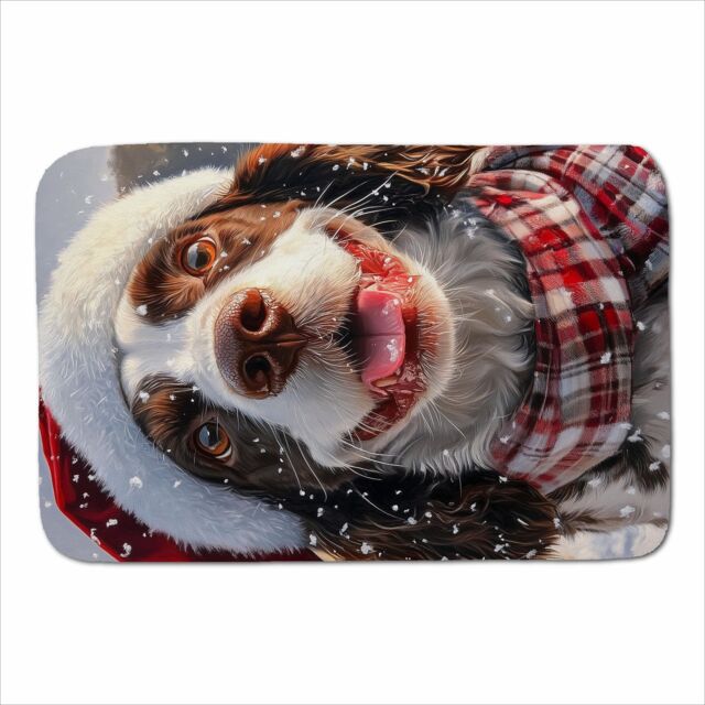 Warren Reed - Designer Christmas Springer Spaniel Sherpa Blanket in Brown - Size: Large - image 1