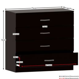 Home Discount Vida Designs Riano 3Pc Bedroom Set - 2 Drawer Bedside, 3 Door Wardrobe in Black - thumbnail 6