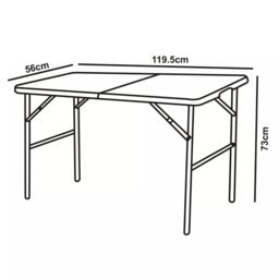 EONLION 4ft Black Rattan Design Folding Table Outdoor Portable Carry Handle Garden Patio - thumbnail 2