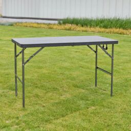 EONLION 4ft Black Rattan Design Folding Table Outdoor Portable Carry Handle Garden Patio - thumbnail 4