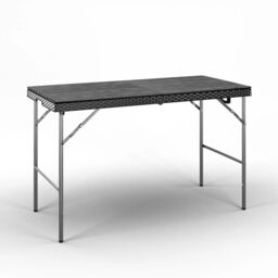 EONLION 4ft Black Rattan Design Folding Table Outdoor Portable Carry Handle Garden Patio - thumbnail 3