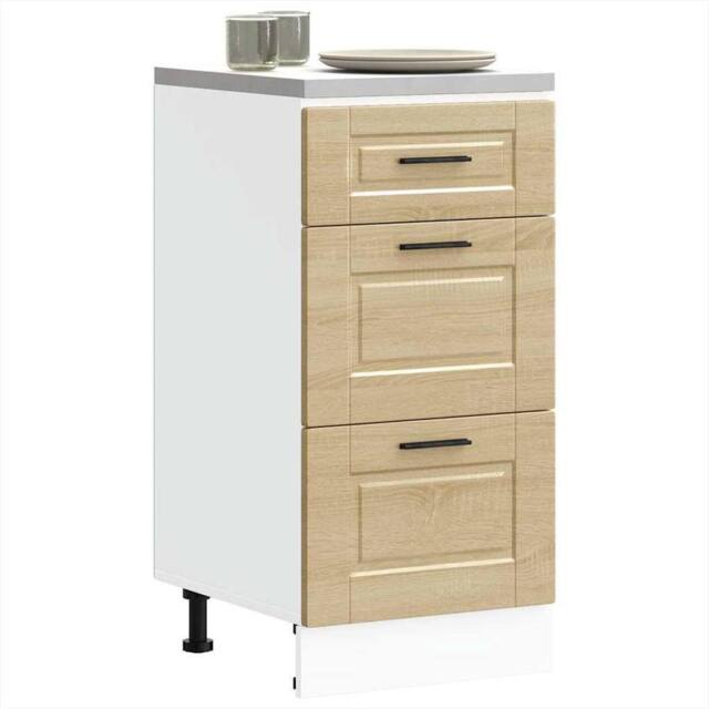 Berkfield Home Kitchen Base Cabinet Porto Sonoma Oak Engineered Wood in Brown - image 1