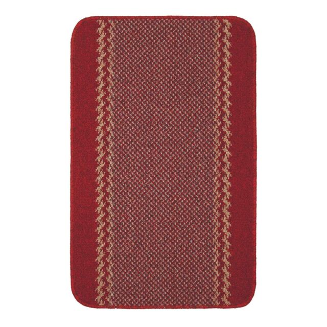THE RUGS Red Washable Floor Mat Bordered Design for Kitchen Hallway - Size: 50 cm x 80 cm - image 1