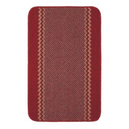 THE RUGS Red Washable Floor Mat Bordered Design for Kitchen Hallway - Size: 50 cm x 80 cm - thumbnail 1