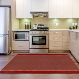 THE RUGS Red Washable Floor Mat Bordered Design for Kitchen Hallway - Size: 50 cm x 80 cm - thumbnail 2