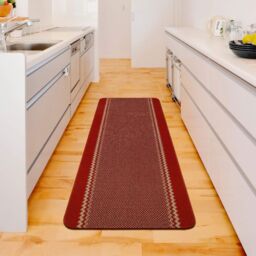 THE RUGS Red Washable Floor Mat Bordered Design for Kitchen Hallway - Size: 50 cm x 80 cm - thumbnail 5