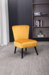 Neo Crushed Velvet Shell Accent Chair in Yellow