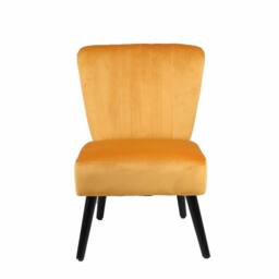 Neo Crushed Velvet Shell Accent Chair in Yellow - thumbnail 5