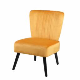 Neo Crushed Velvet Shell Accent Chair in Yellow - thumbnail 2
